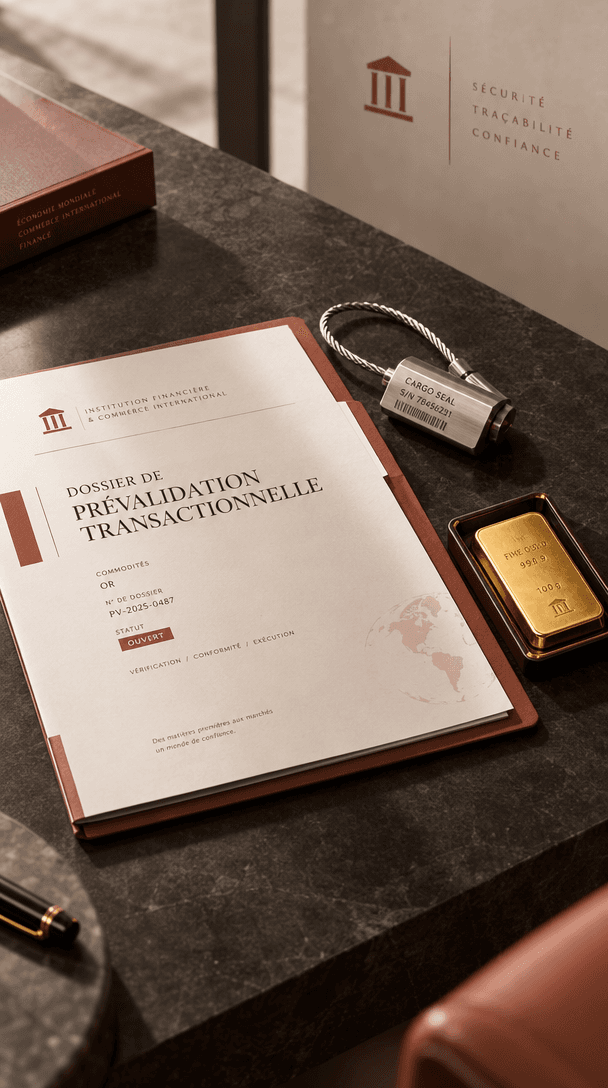 Visuel illustratif fourni pour présenter un dossier de prévalidation; les références et le statut imprimés dans l’image ne désignent pas un dossier client réel.